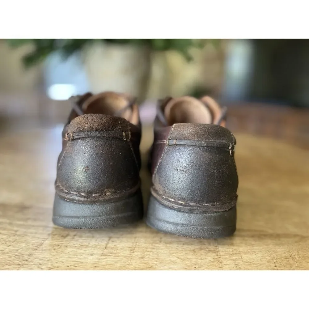 Clarks Active Air Brown Leather Oiled Split Toe Oxford Shoes Men's 10M